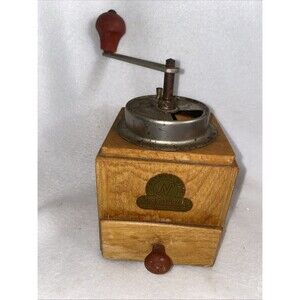Vintage Coffee Grinder or Mill Germany Wood Drawer Neckermann Rustic Farmhouse